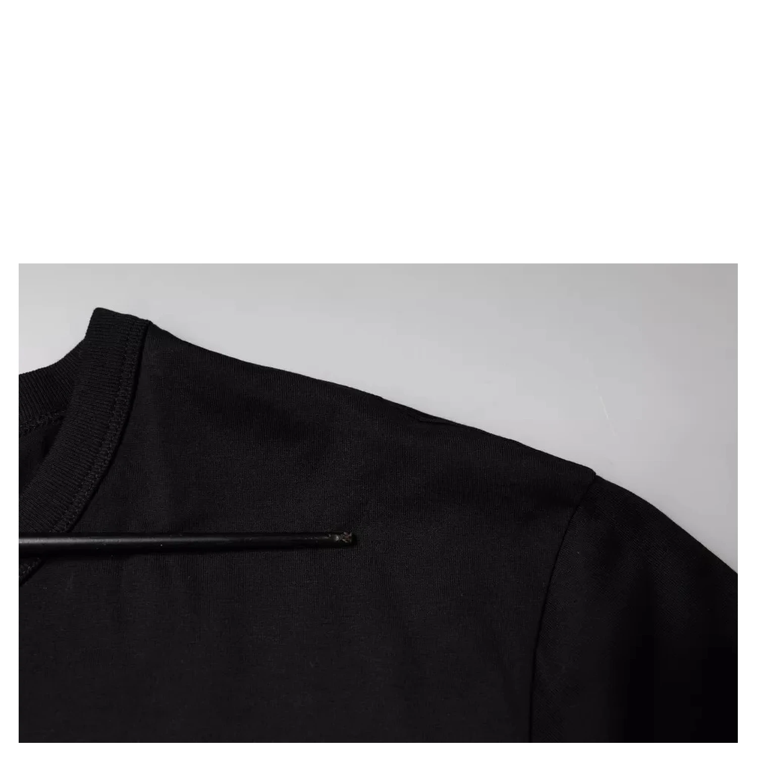 Black Cotton Shorts Sleeves Crewneck T-shirt