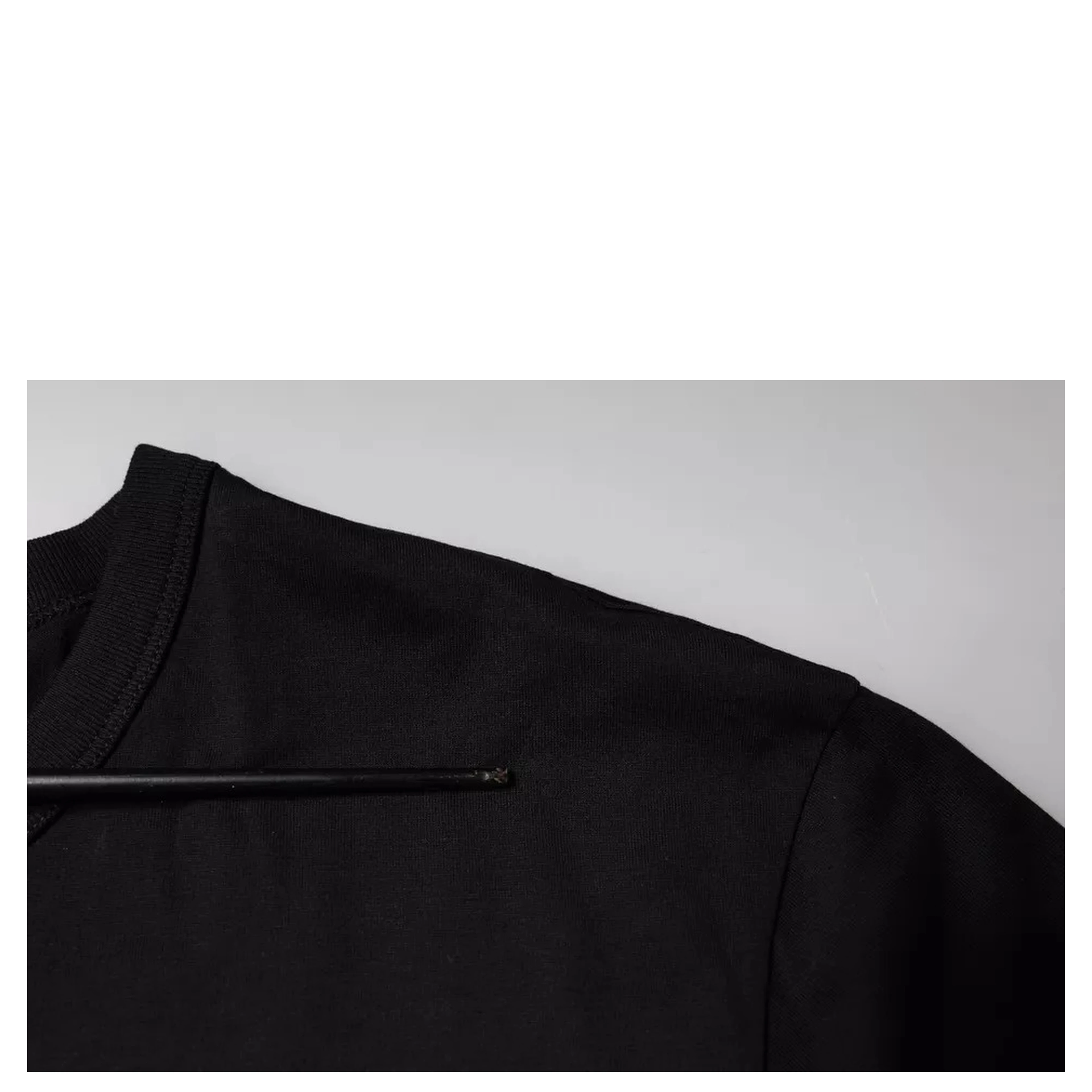 Black Cotton Shorts Sleeves Crewneck T-shirt