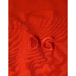 Orange Cotton Button Down Casual Polo Shirt