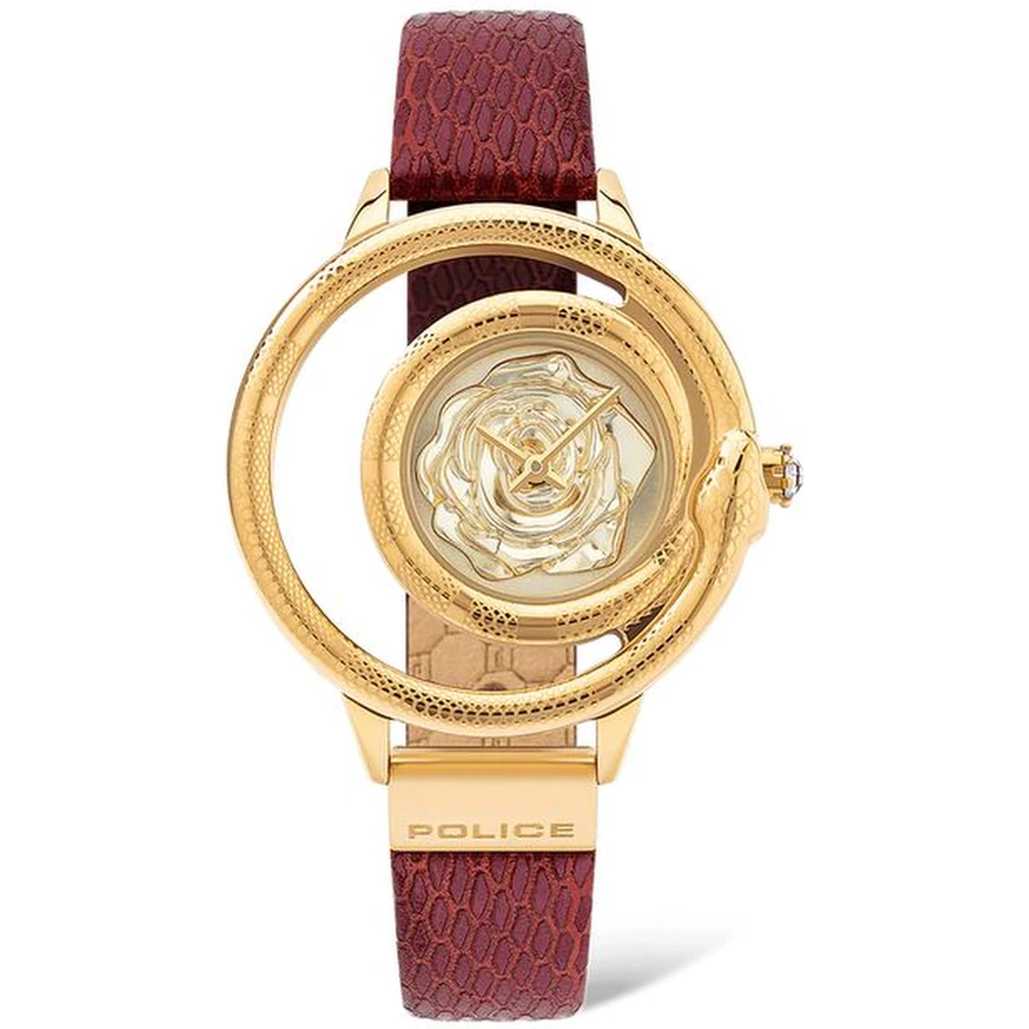 Red Leather Dress Watch