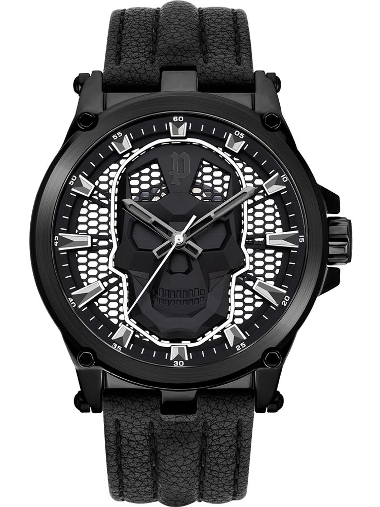 Black Leather Dress Watch