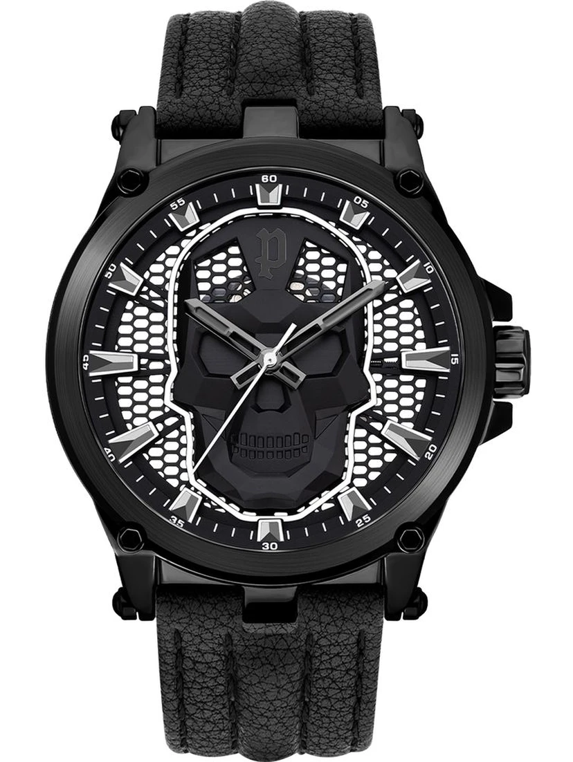 Black Leather Dress Watch