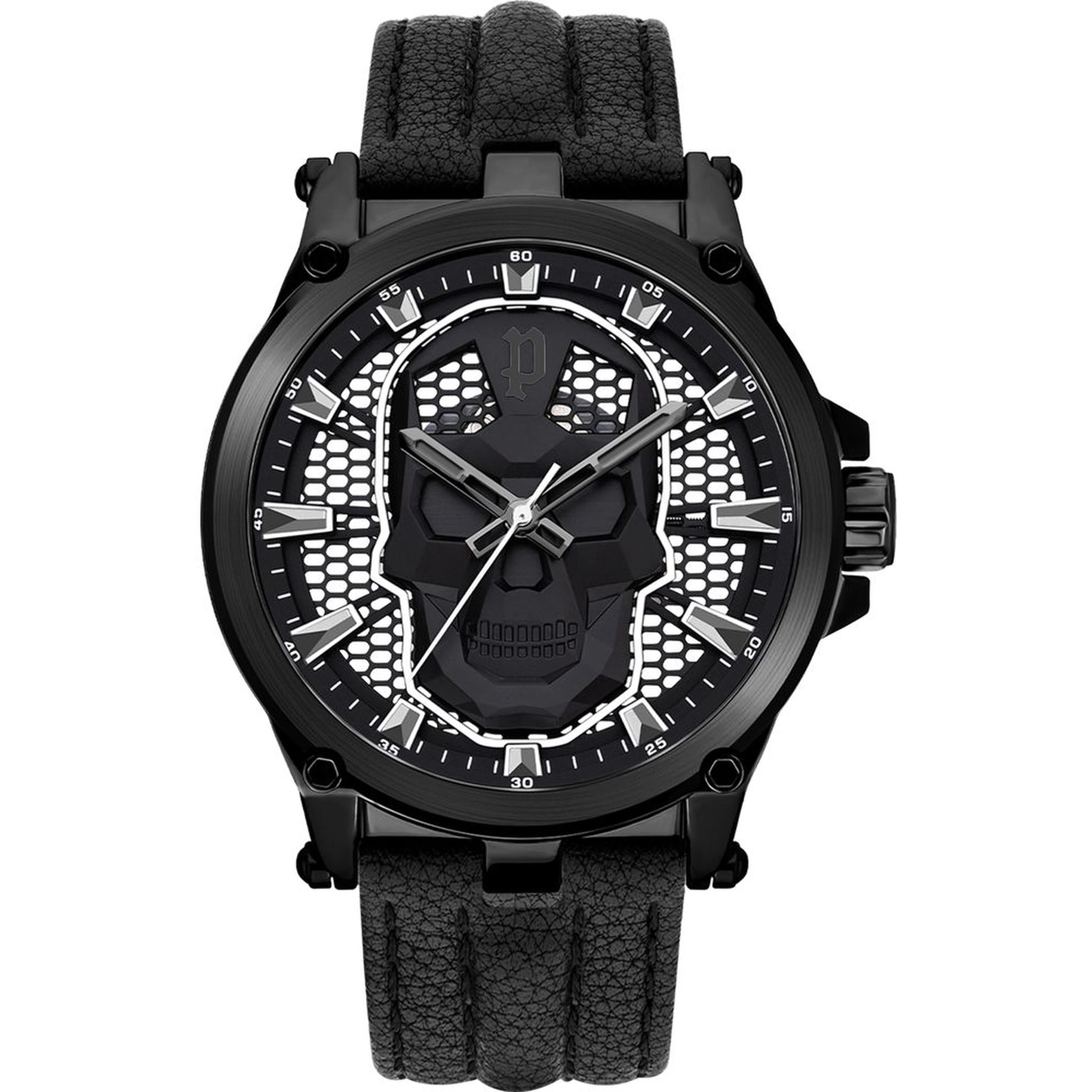 Black Leather Dress Watch