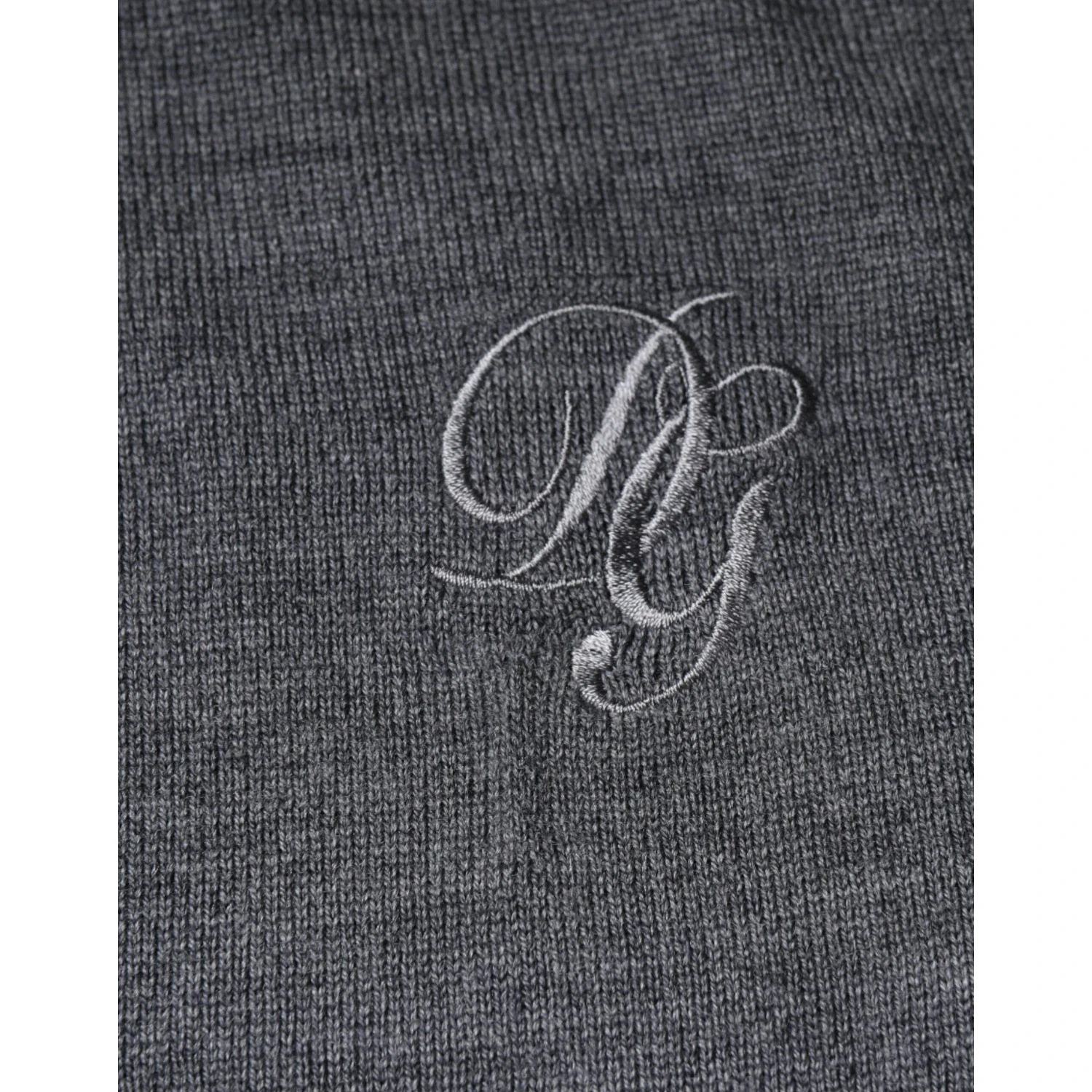 Dark Gray Wool Crew Neck Pullover Sweater