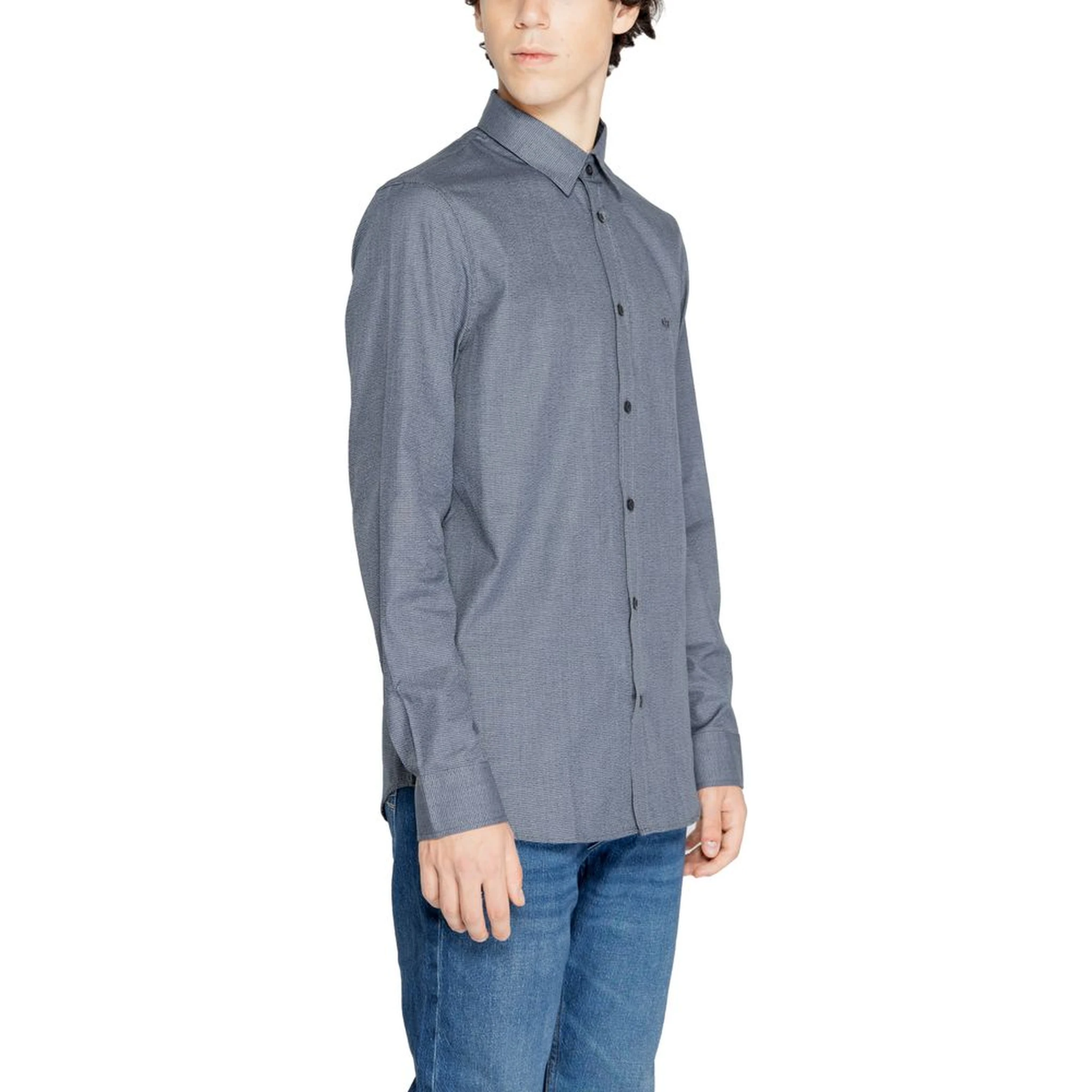 Blue Cotton Dress Shirt