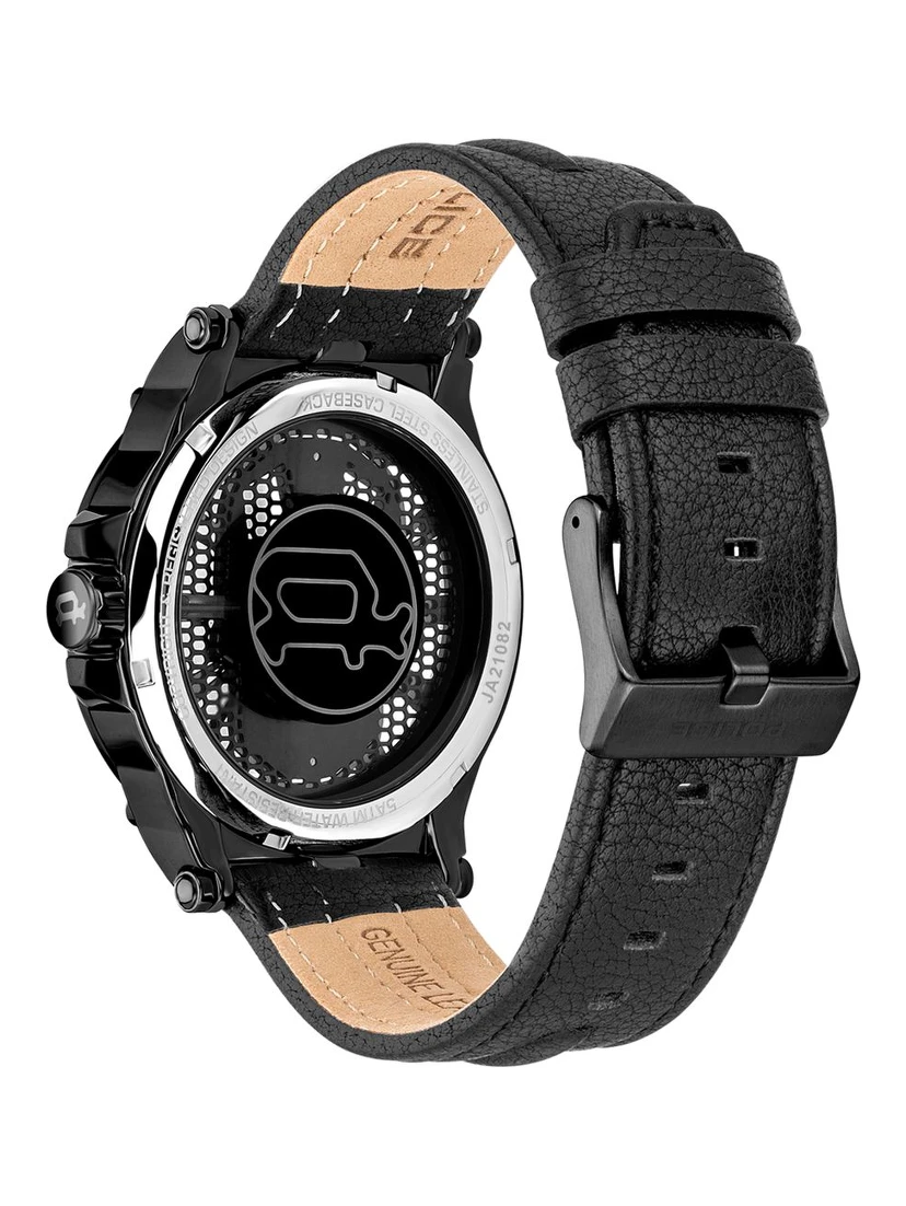 Black Leather Dress Watch