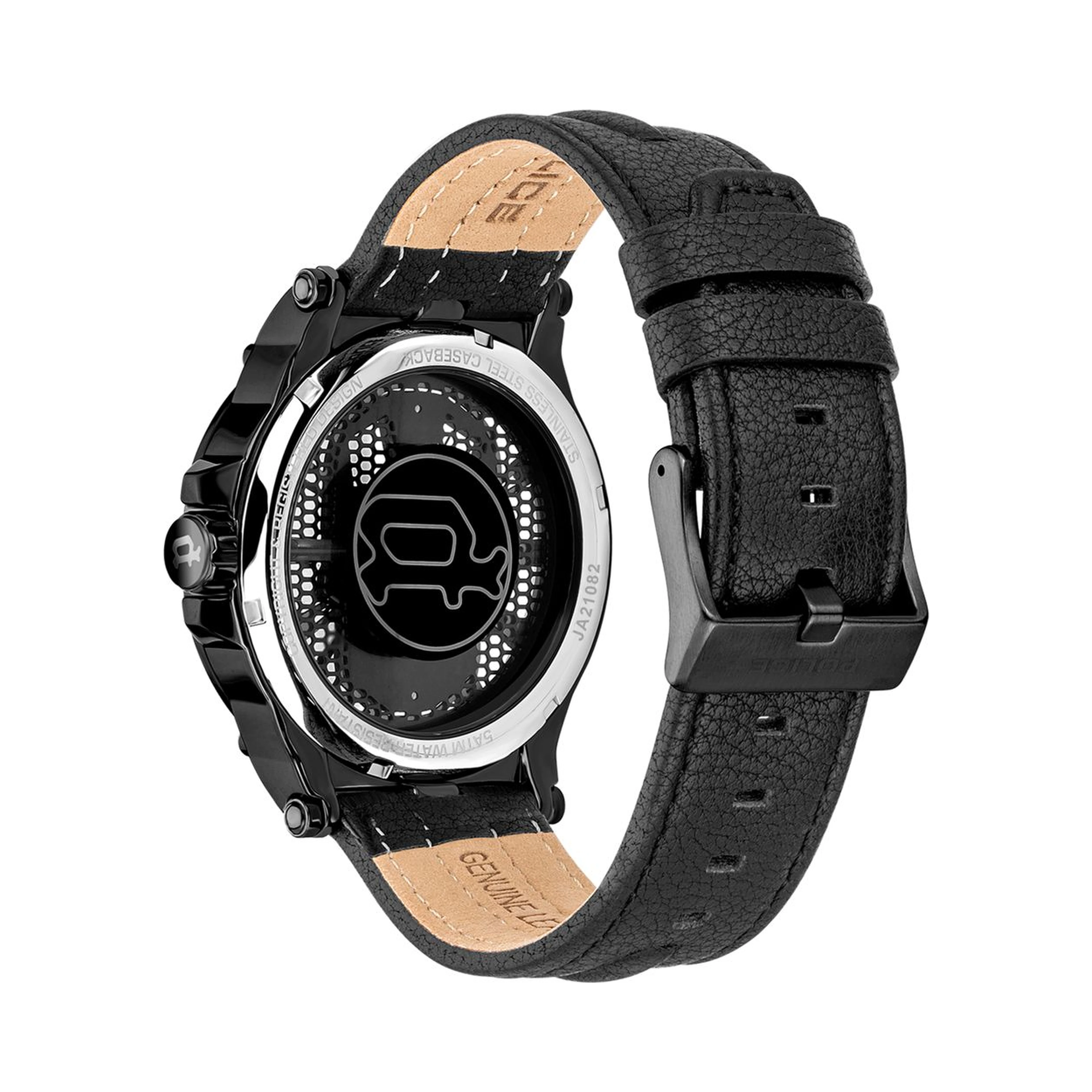 Black Leather Dress Watch