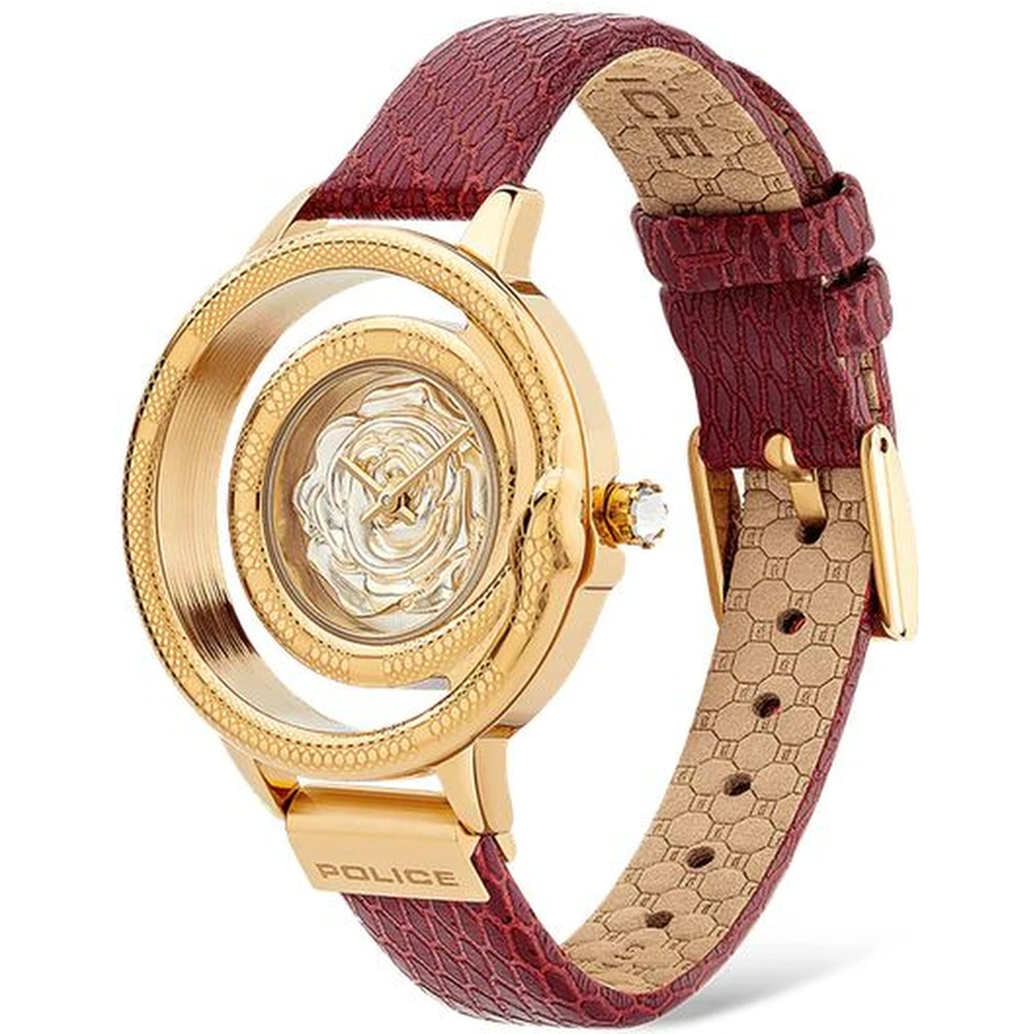 Red Leather Dress Watch