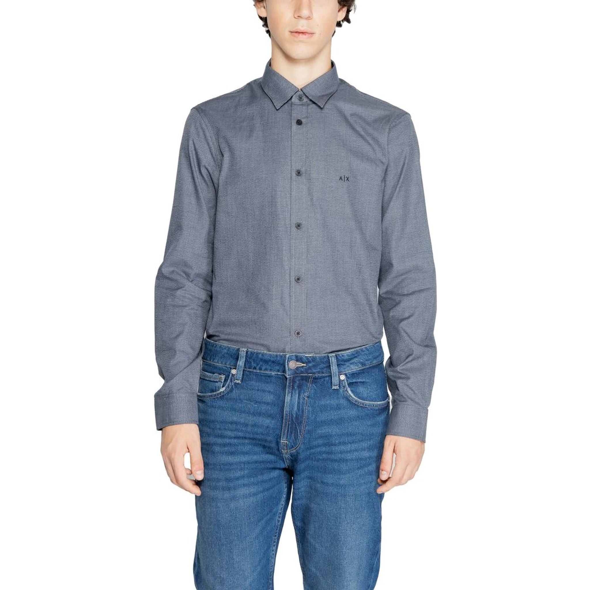Blue Cotton Dress Shirt