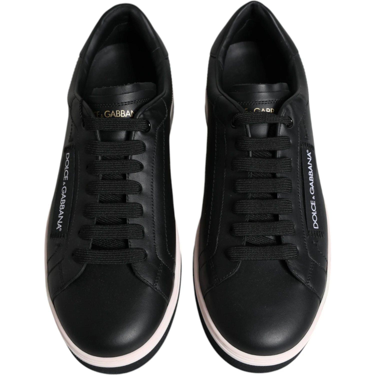 Black Leather Low Top Men Sneakers Shoes