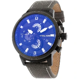Gray Leather Dress Watch