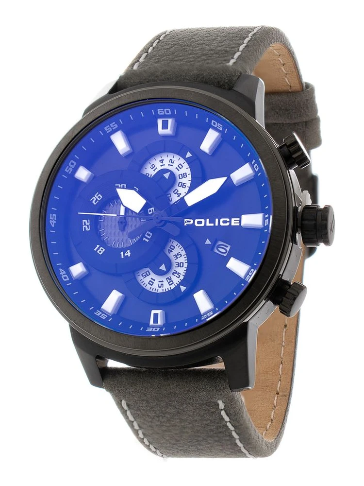 Gray Leather Dress Watch