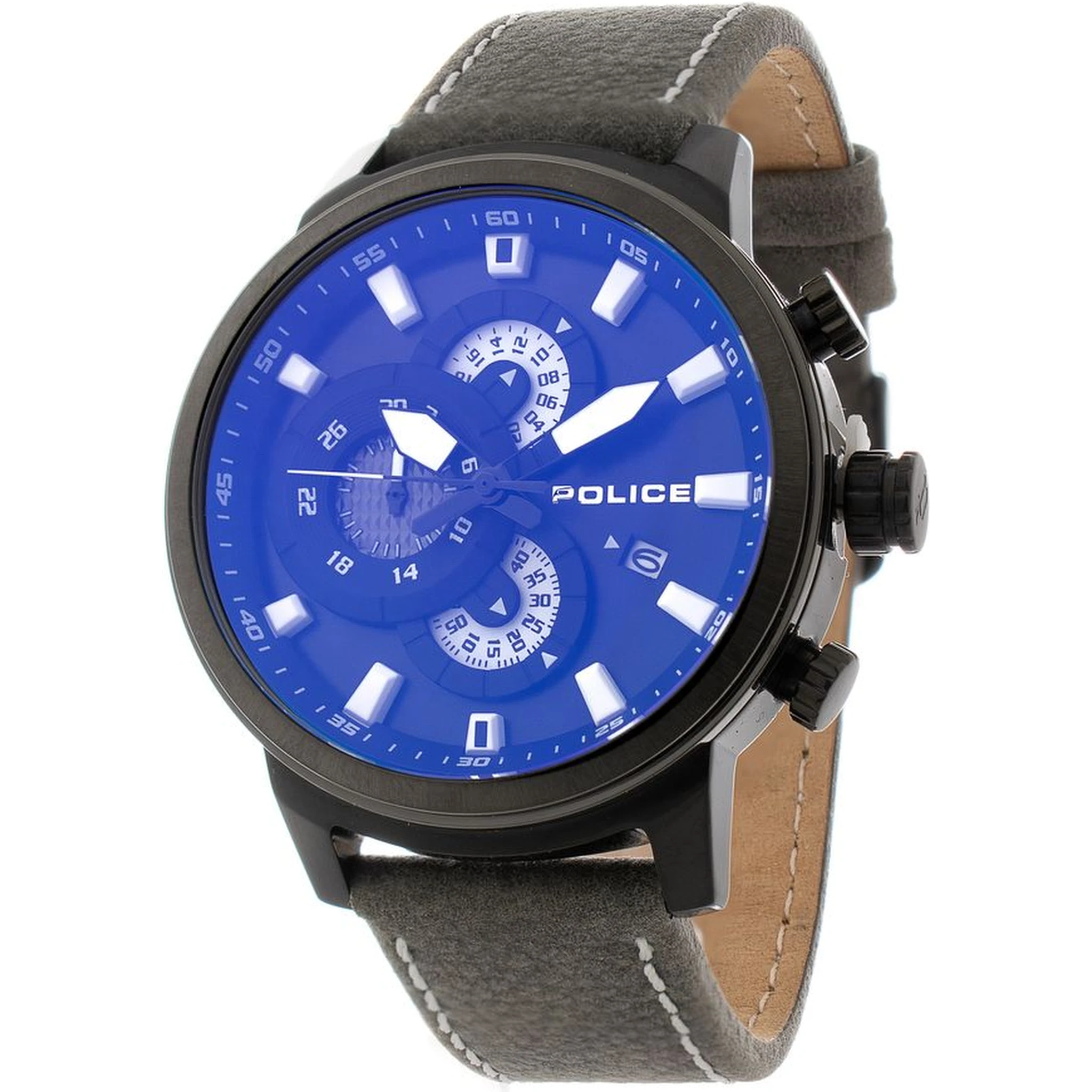 Gray Leather Dress Watch