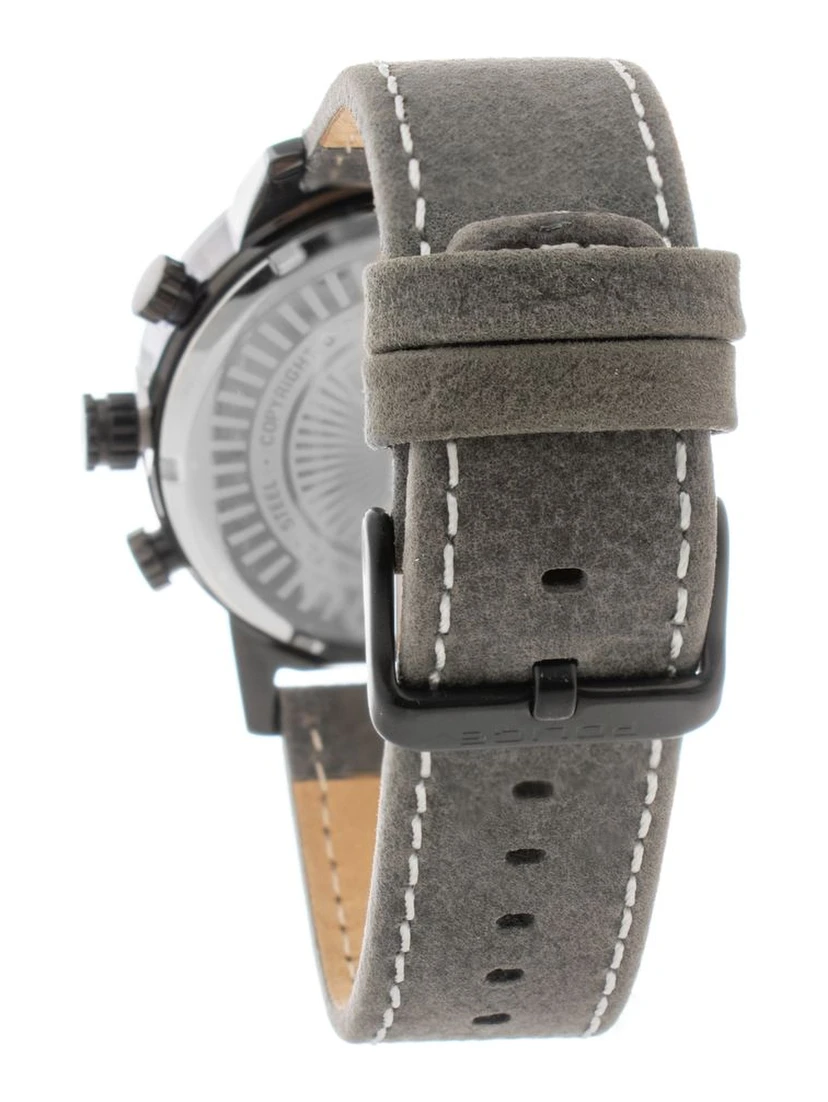 Gray Leather Dress Watch