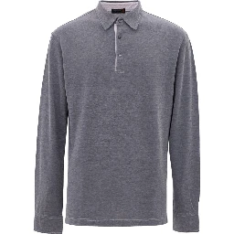 Blue Cotton Polo Shirt