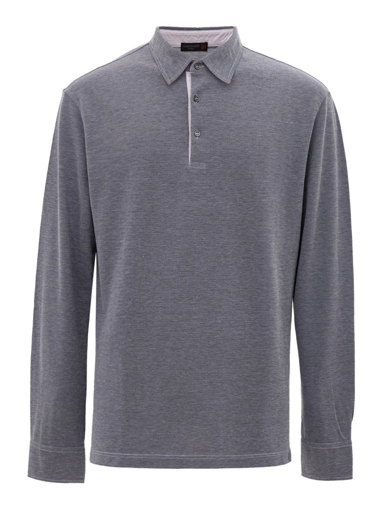 Blue Cotton Polo Shirt