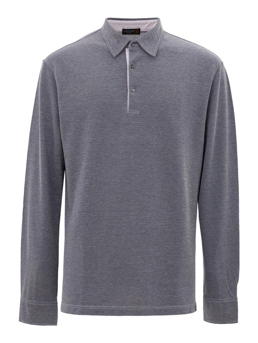 Blue Cotton Polo Shirt