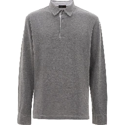 Gray Cotton Polo Shirt
