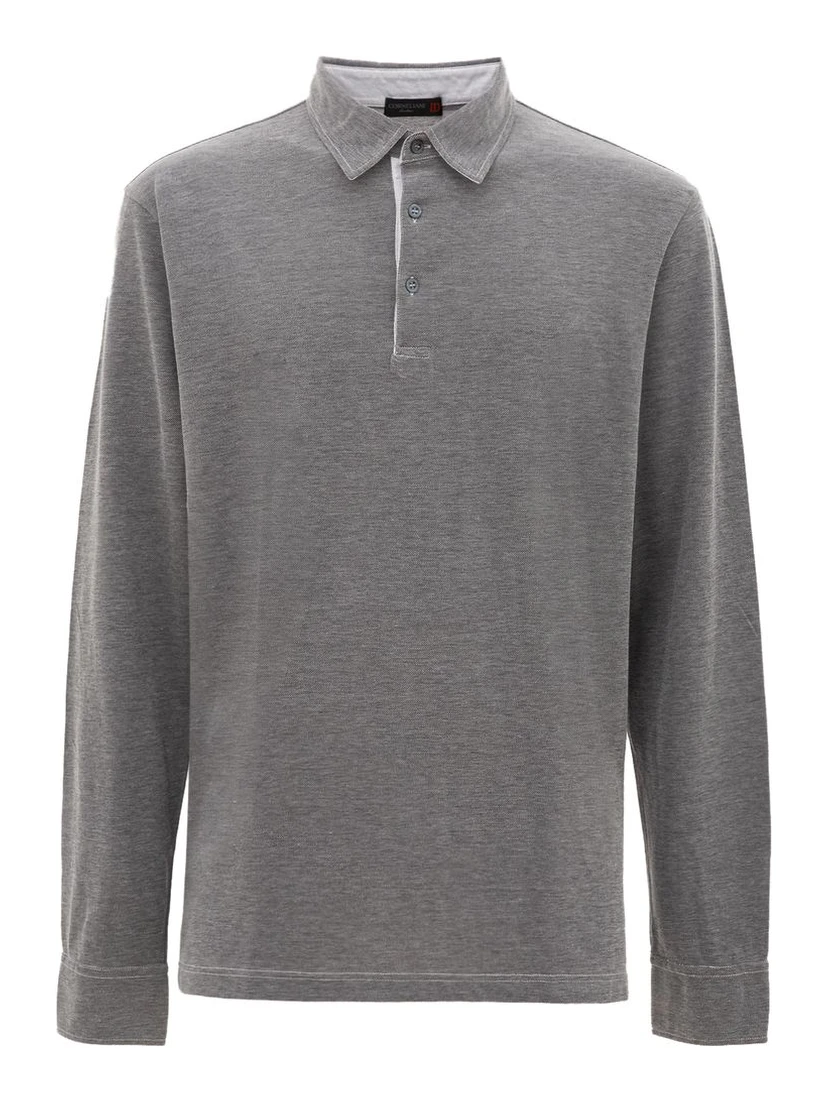 Gray Cotton Polo Shirt