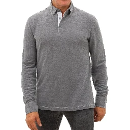 Gray Cotton Polo Shirt