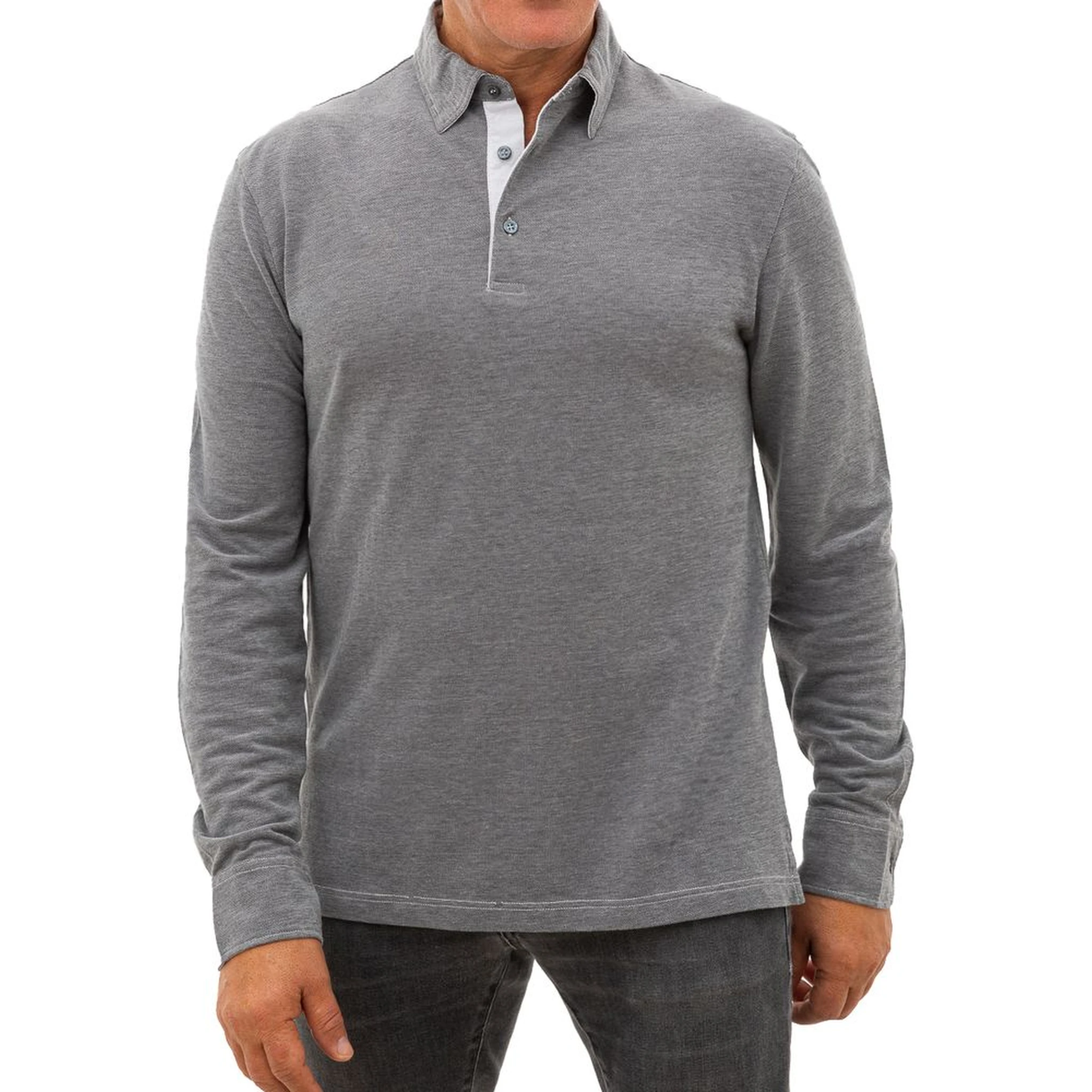Gray Cotton Polo Shirt