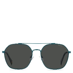Blue Stainless Steel Sunglasses