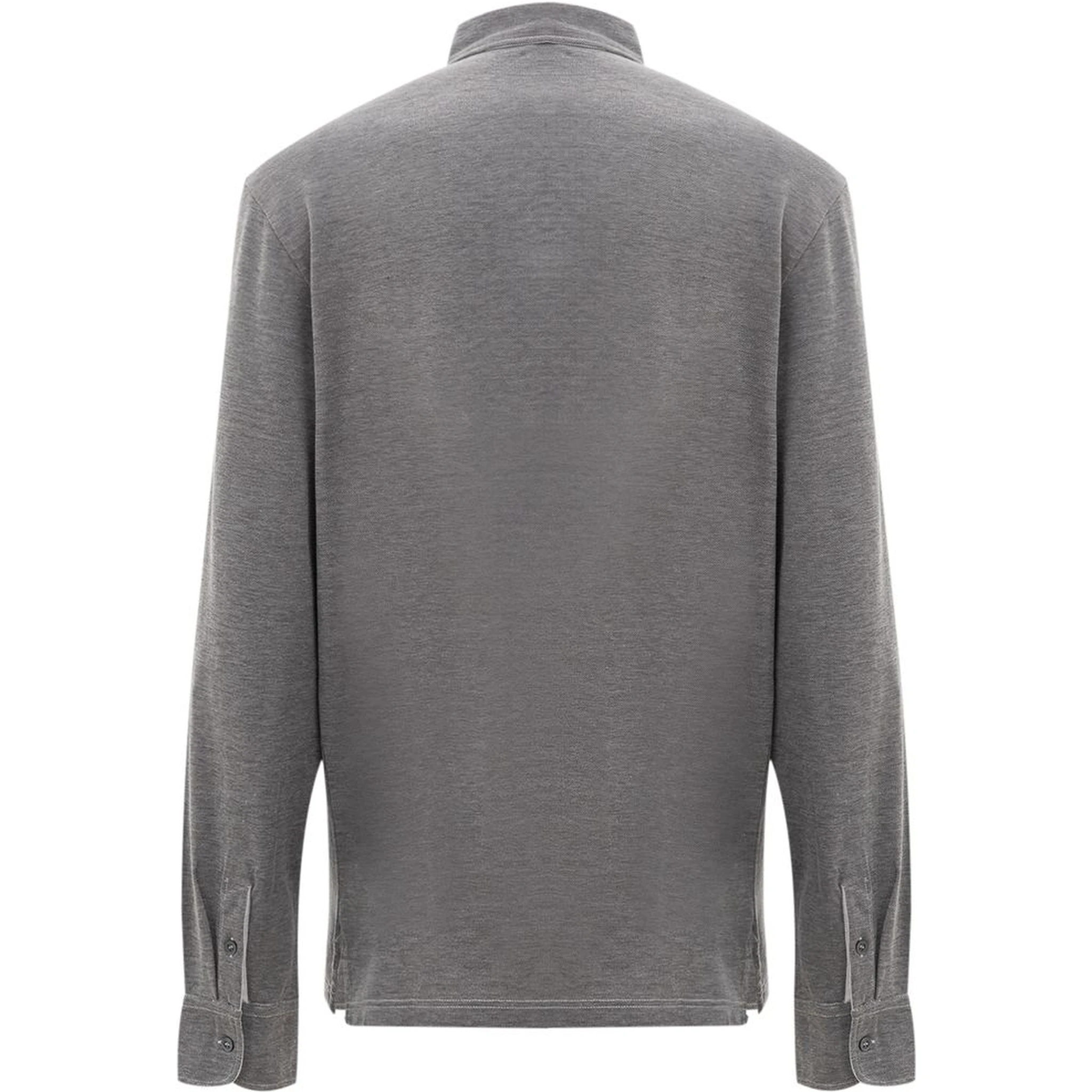 Gray Cotton Polo Shirt