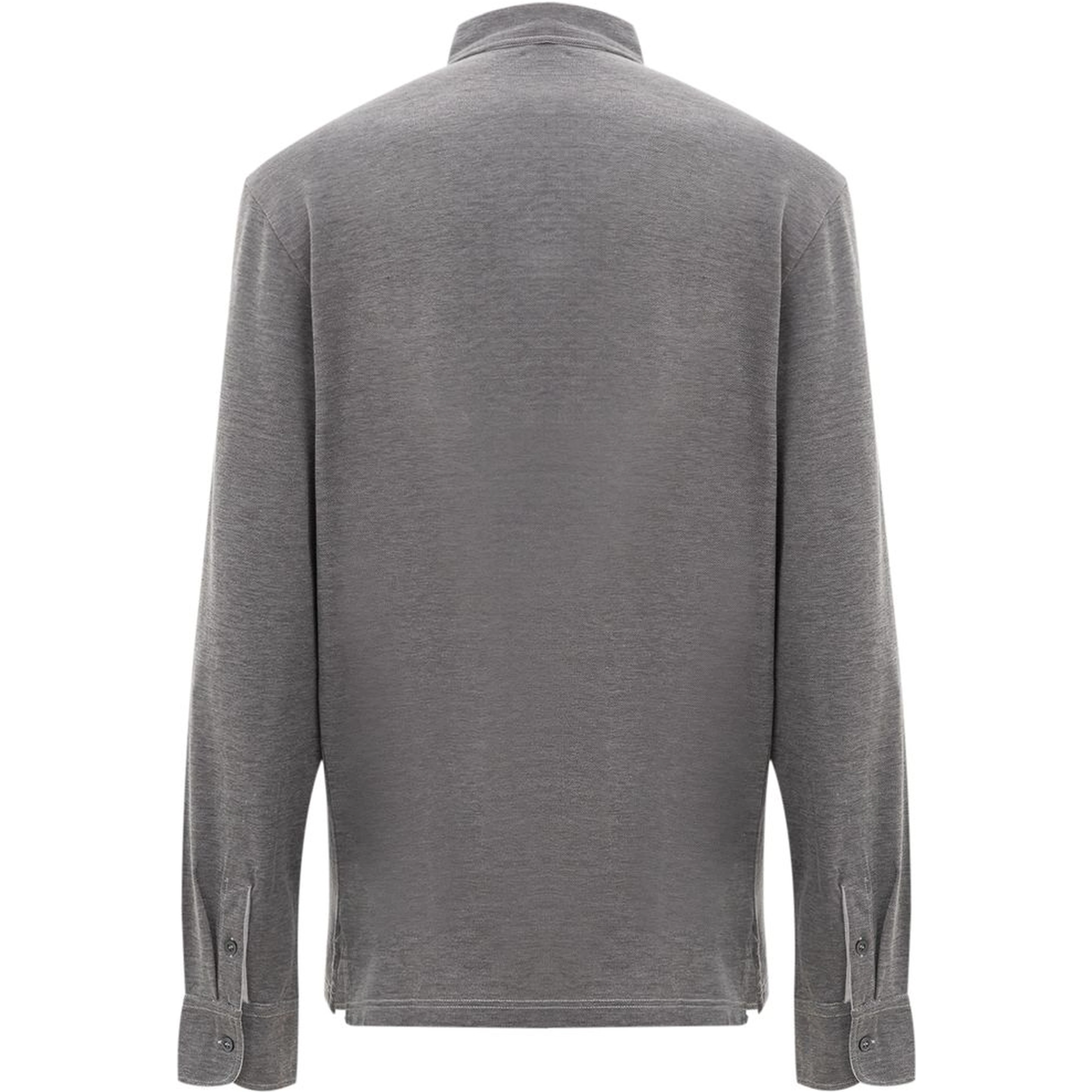 Gray Cotton Polo Shirt