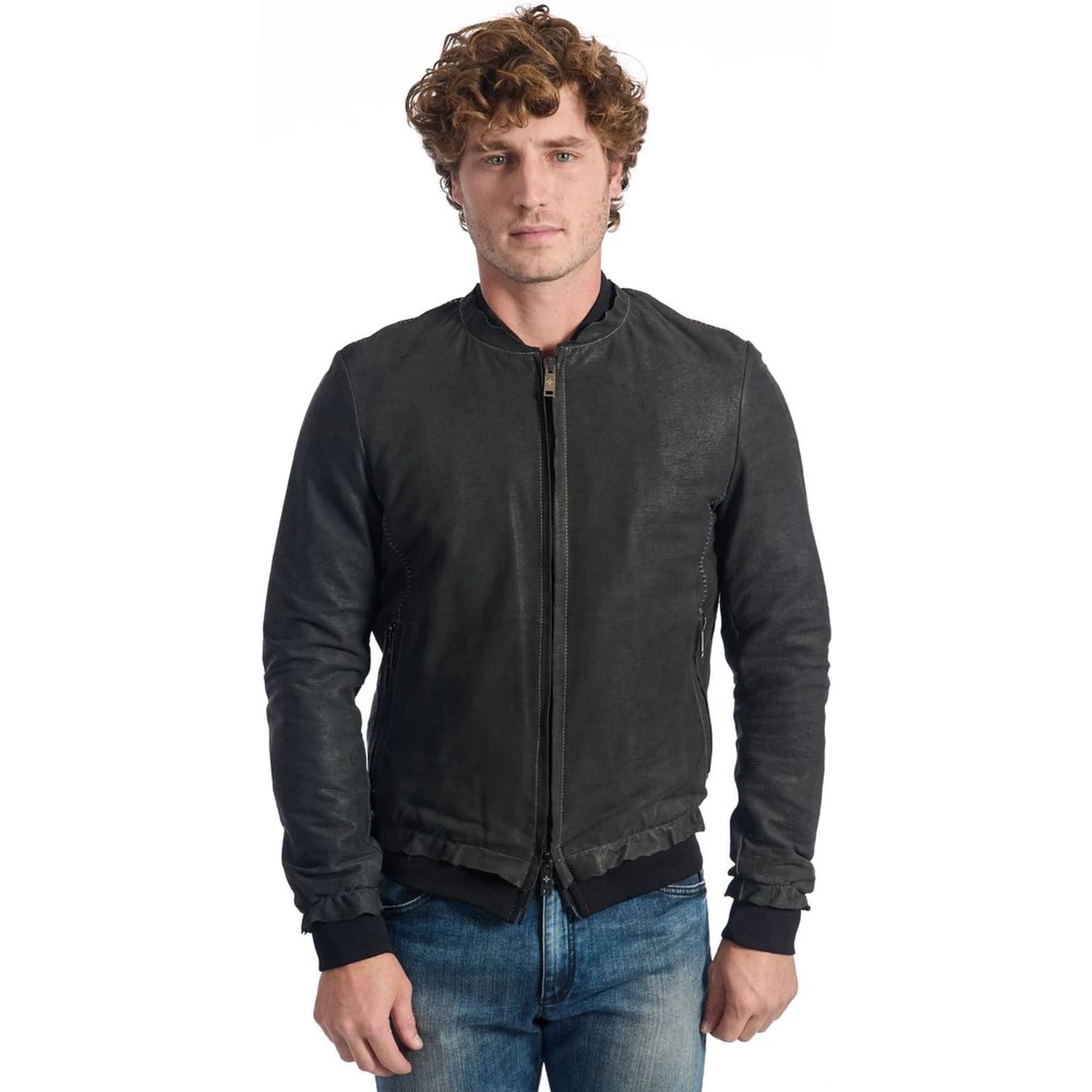 Gray Lambskin Jackets & Coat