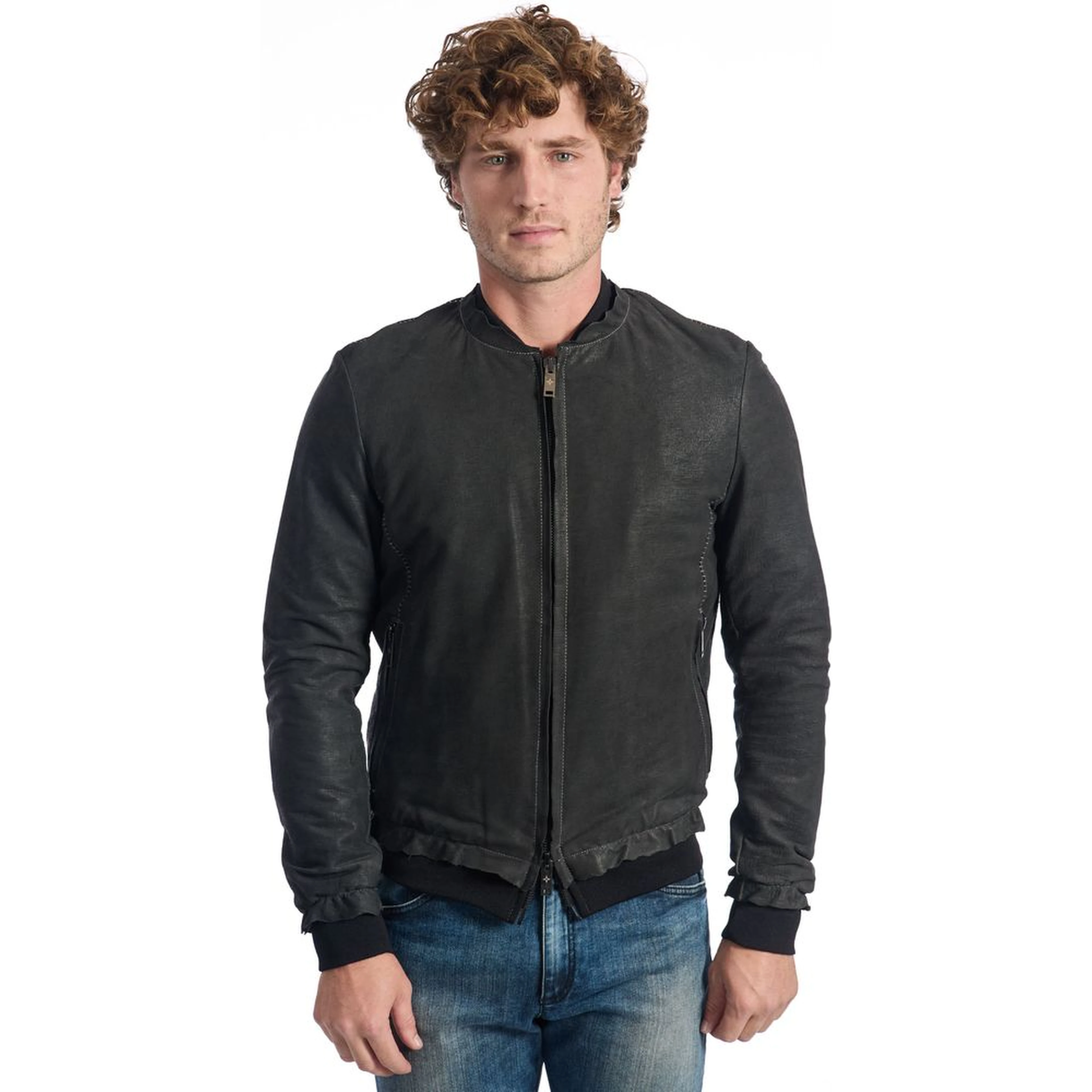 Gray Lambskin Jackets & Coat