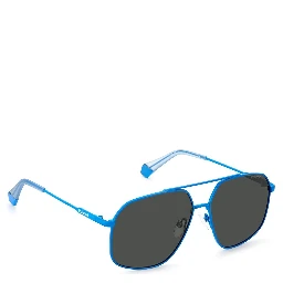 Blue Stainless Steel Sunglasses
