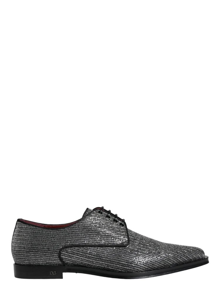 Silver Polyurethane Derby Formal Dress Shoes