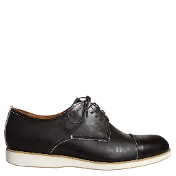 Black White Leather Lace Up Men Dress Formal Shoes