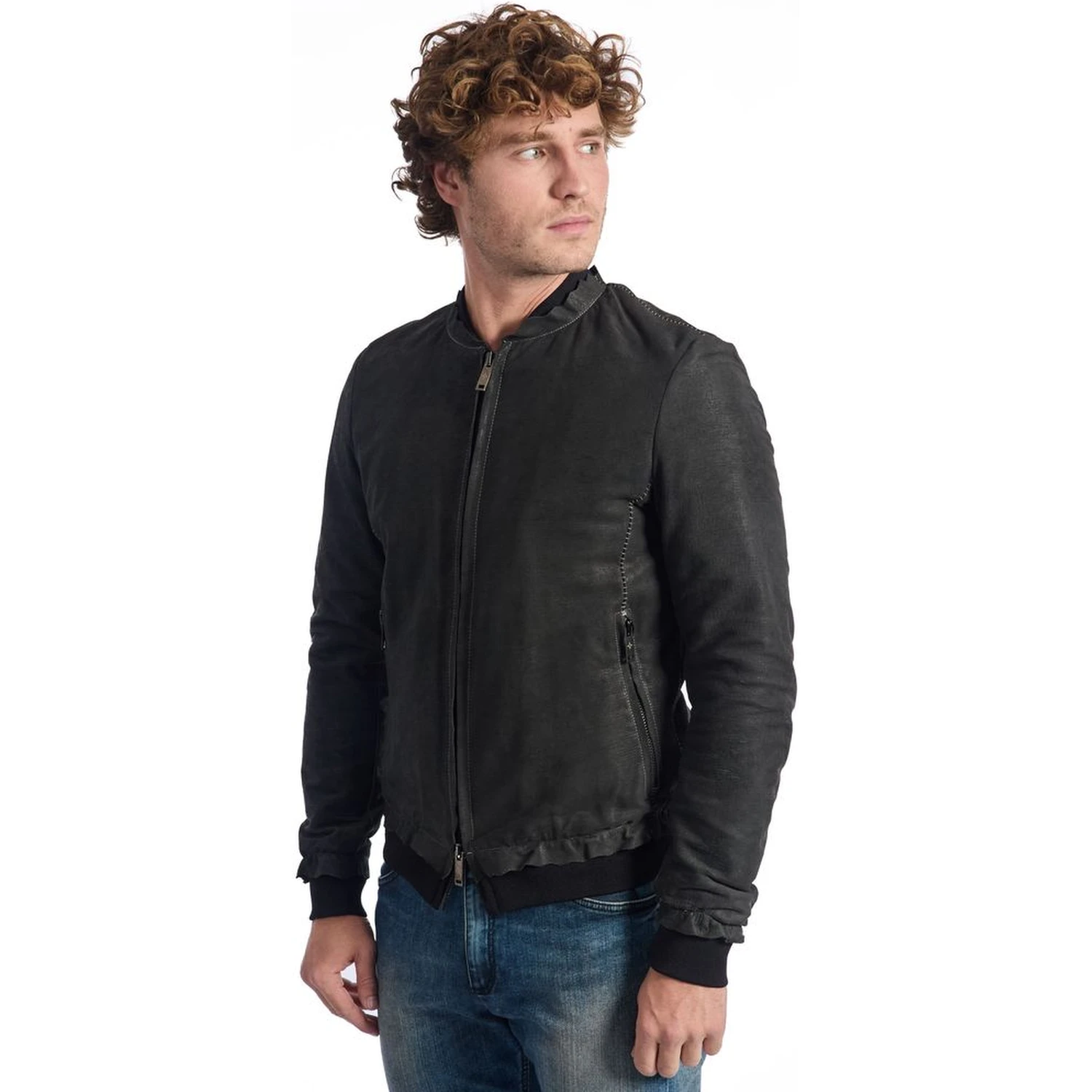 Gray Lambskin Jackets & Coat