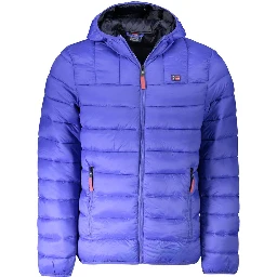 Blue Polyamide Jackets & Coat