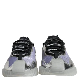 Silver Black Nylon NS1 Low Top Sneakers Shoes
