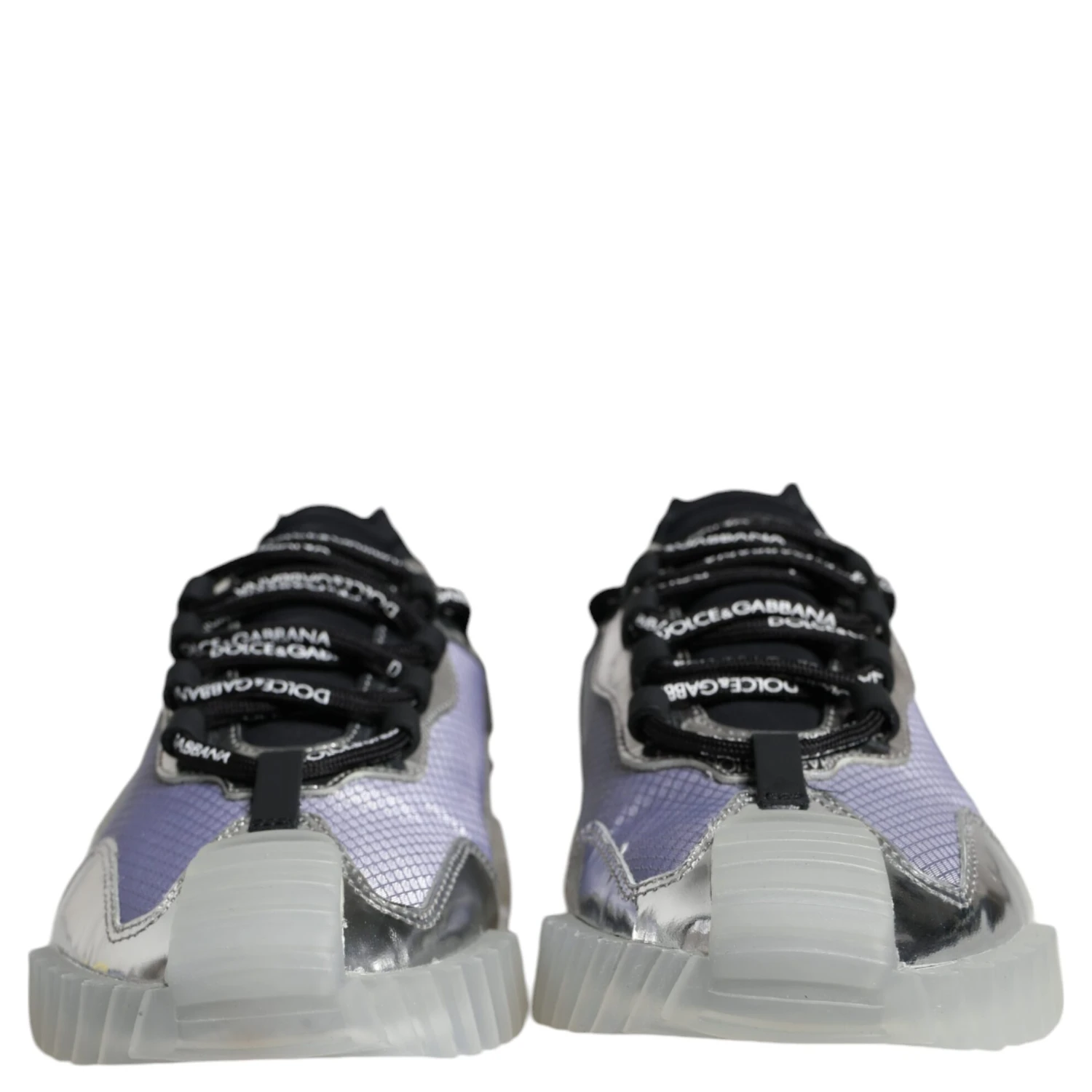 Silver Black Nylon NS1 Low Top Sneakers Shoes