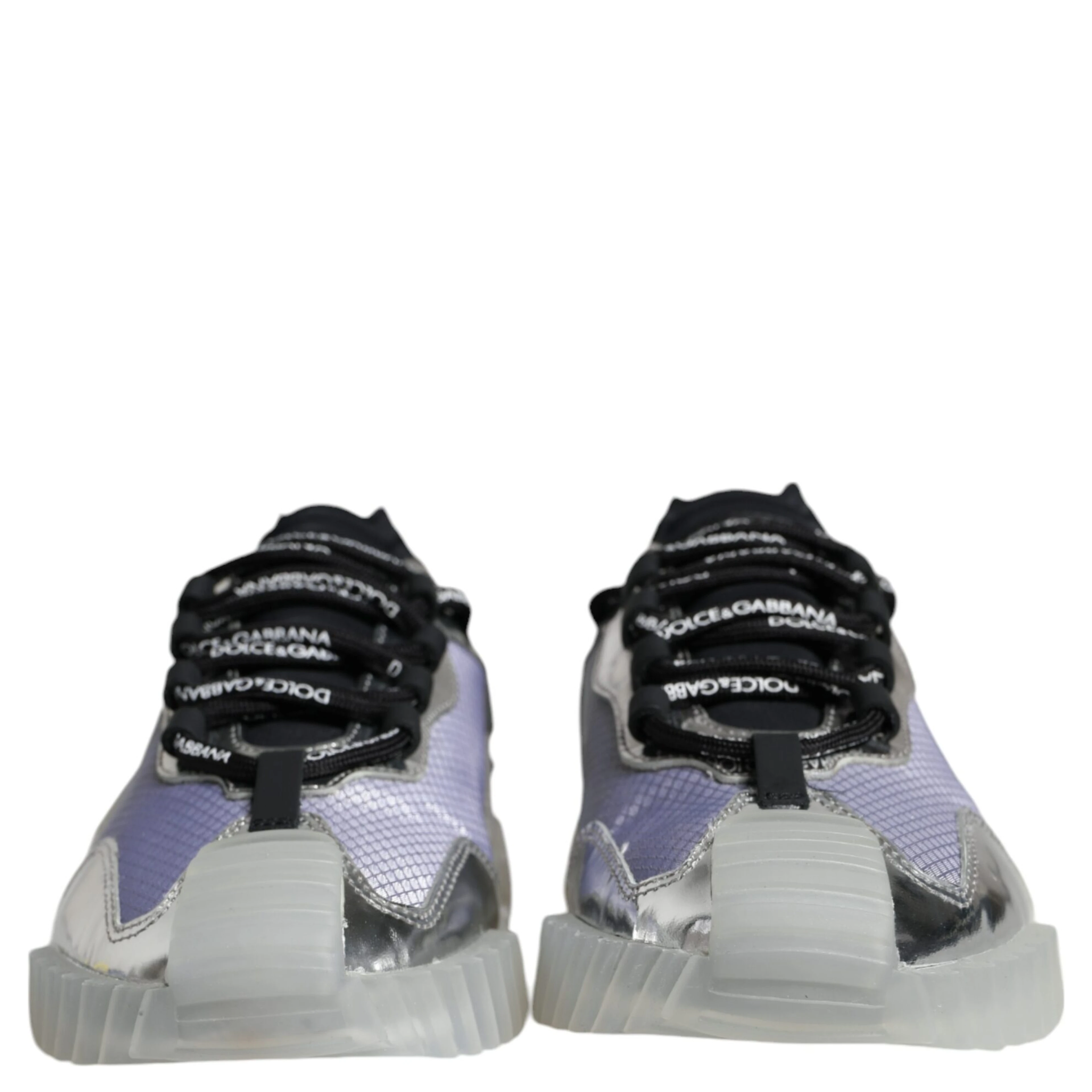 Silver Black Nylon NS1 Low Top Sneakers Shoes