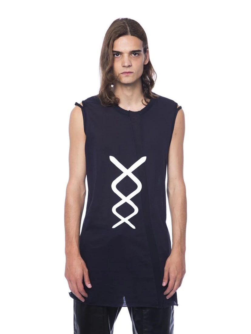 قميص داخلي أسود من القطن