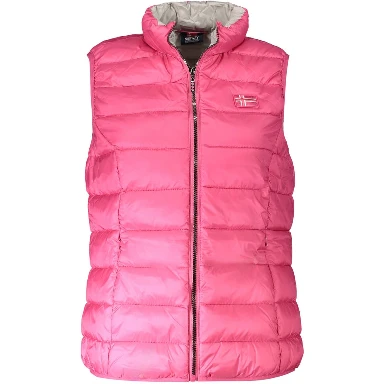 Pink Polyamide Sleveless Jacket