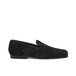 Blue Leather Slip-On Loafers