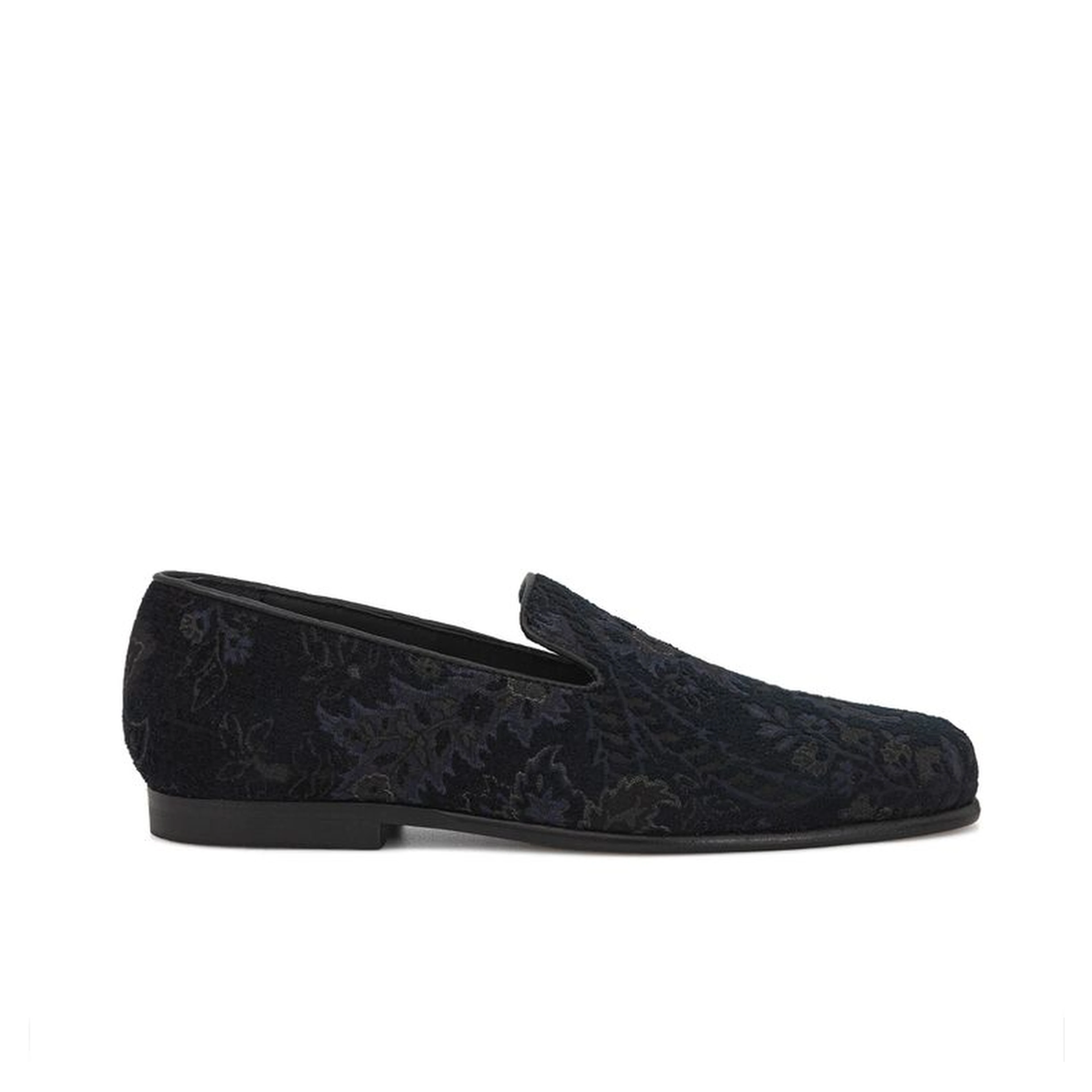Blue Leather Slip-On Loafers