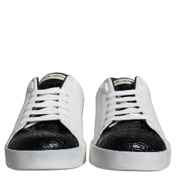 Black Leather Logo Portofino Sneaker Shoes