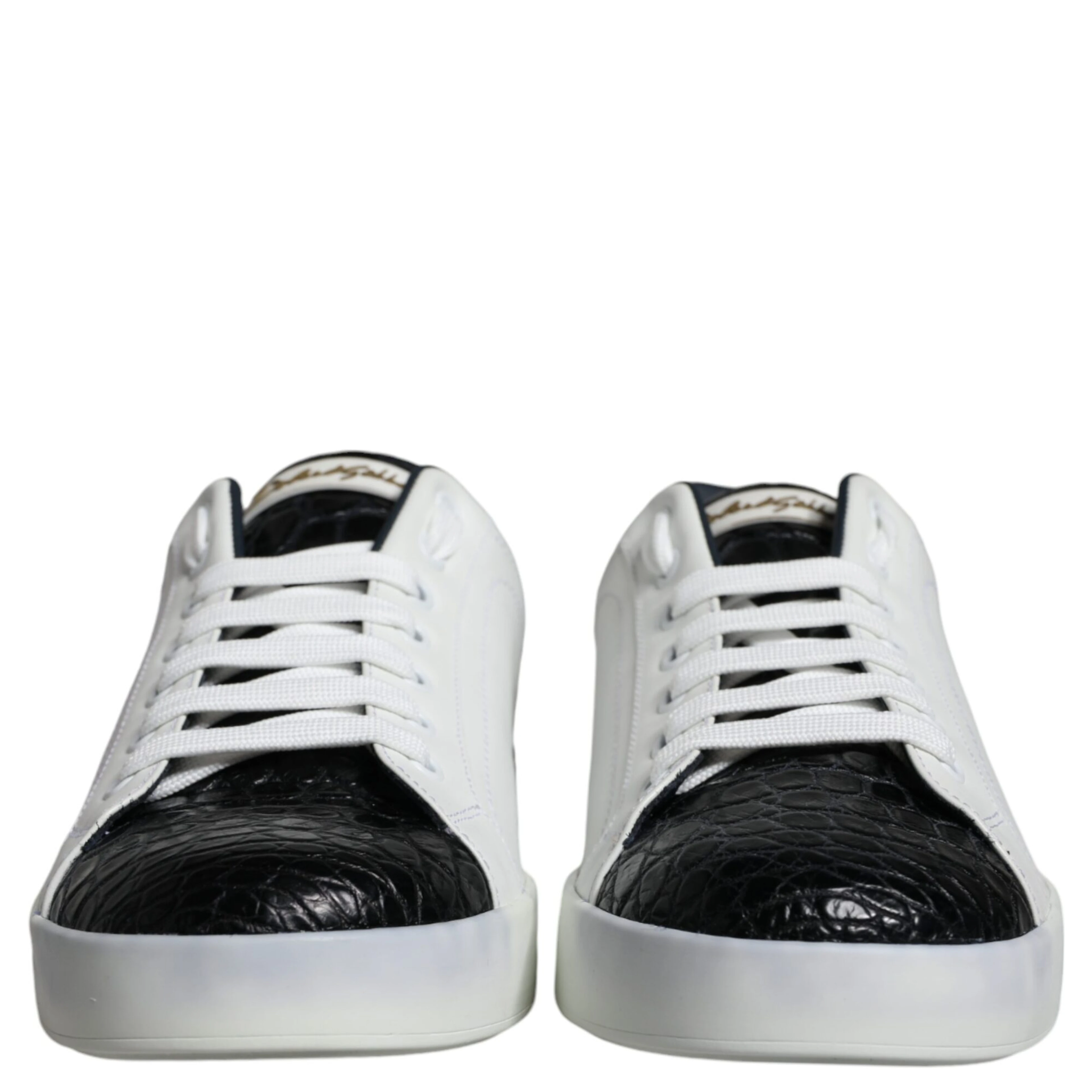 Black Leather Logo Portofino Sneaker Shoes