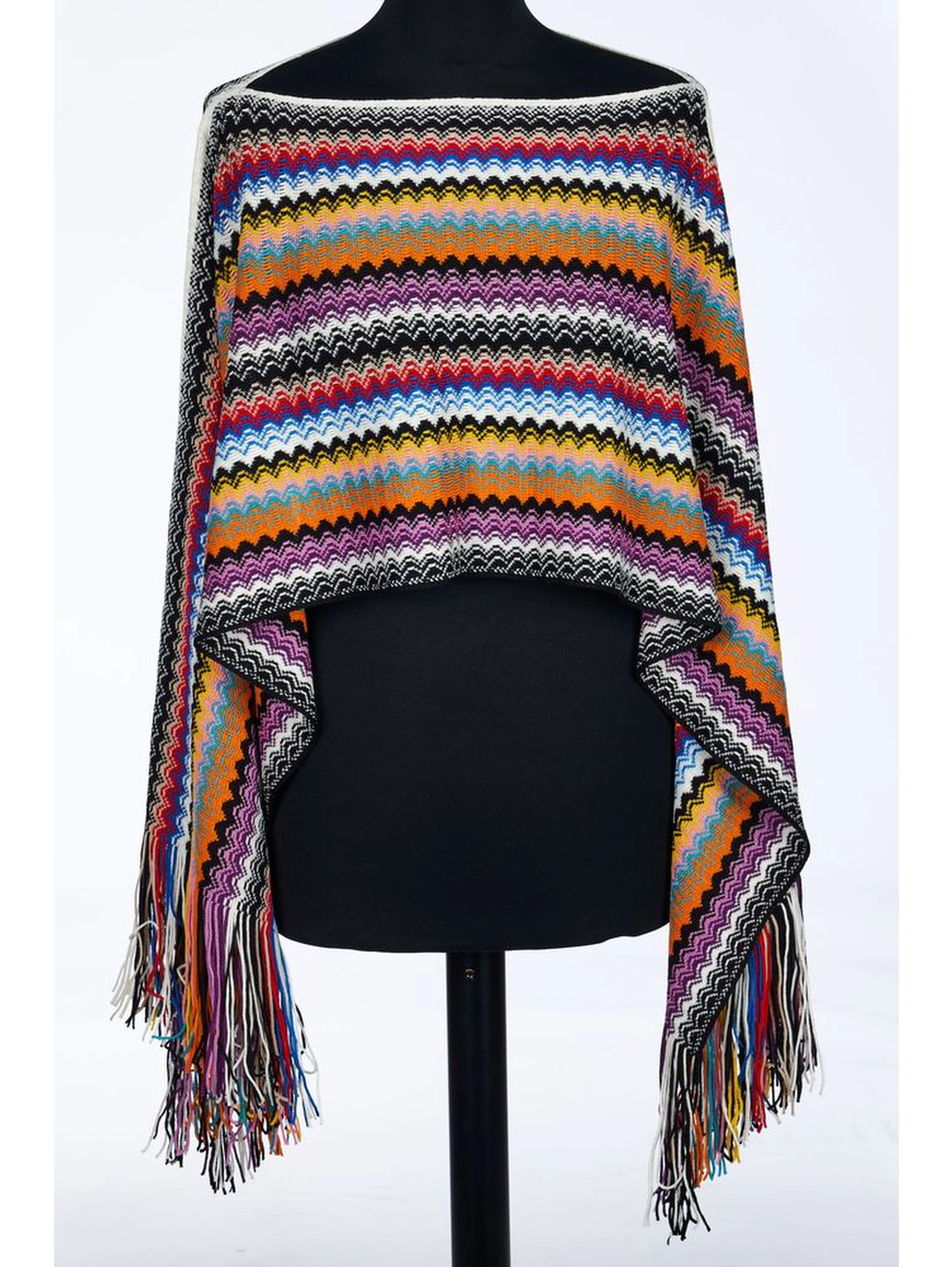 Multicolor Wool Poncho