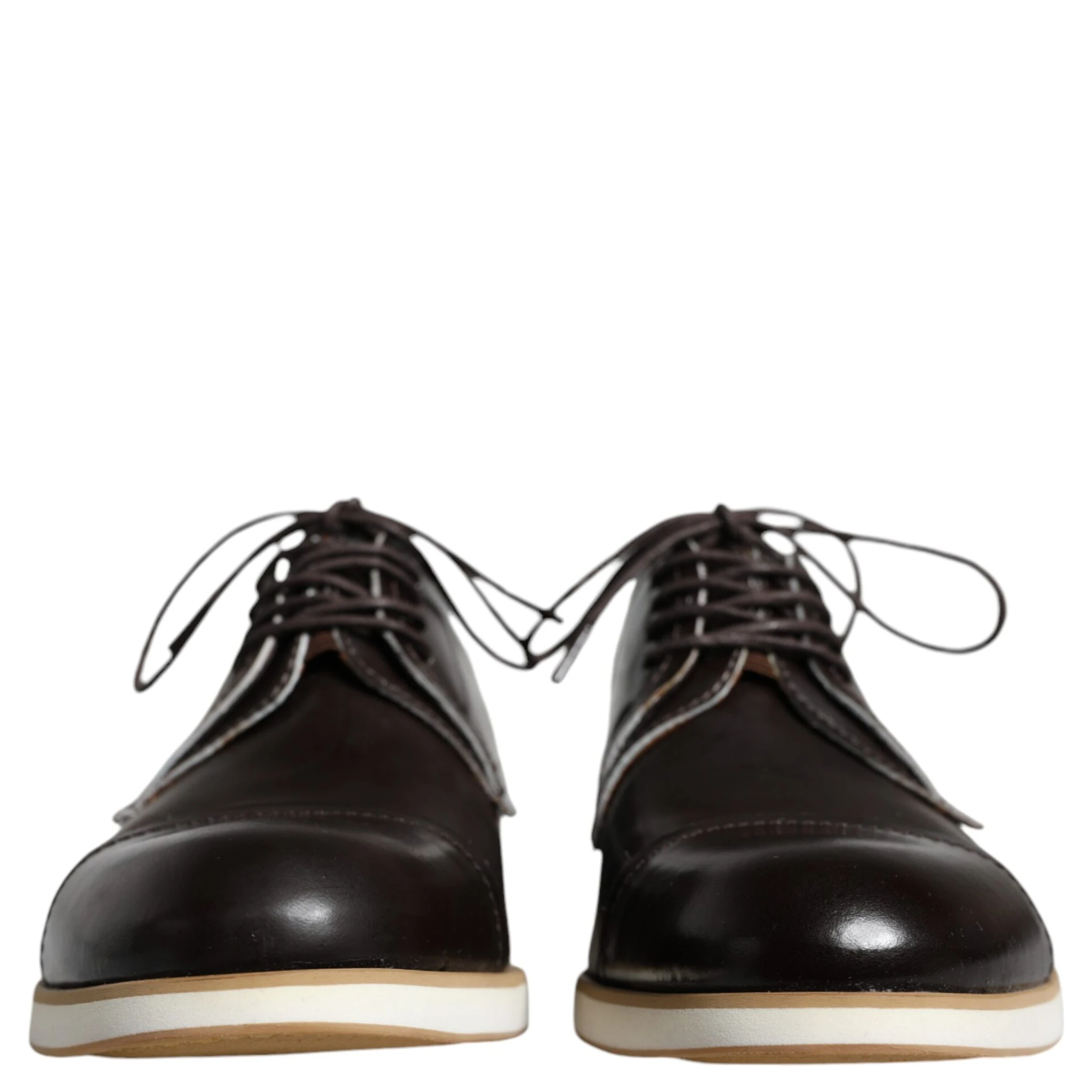 Black White Leather Lace Up Men Dress Formal Shoes