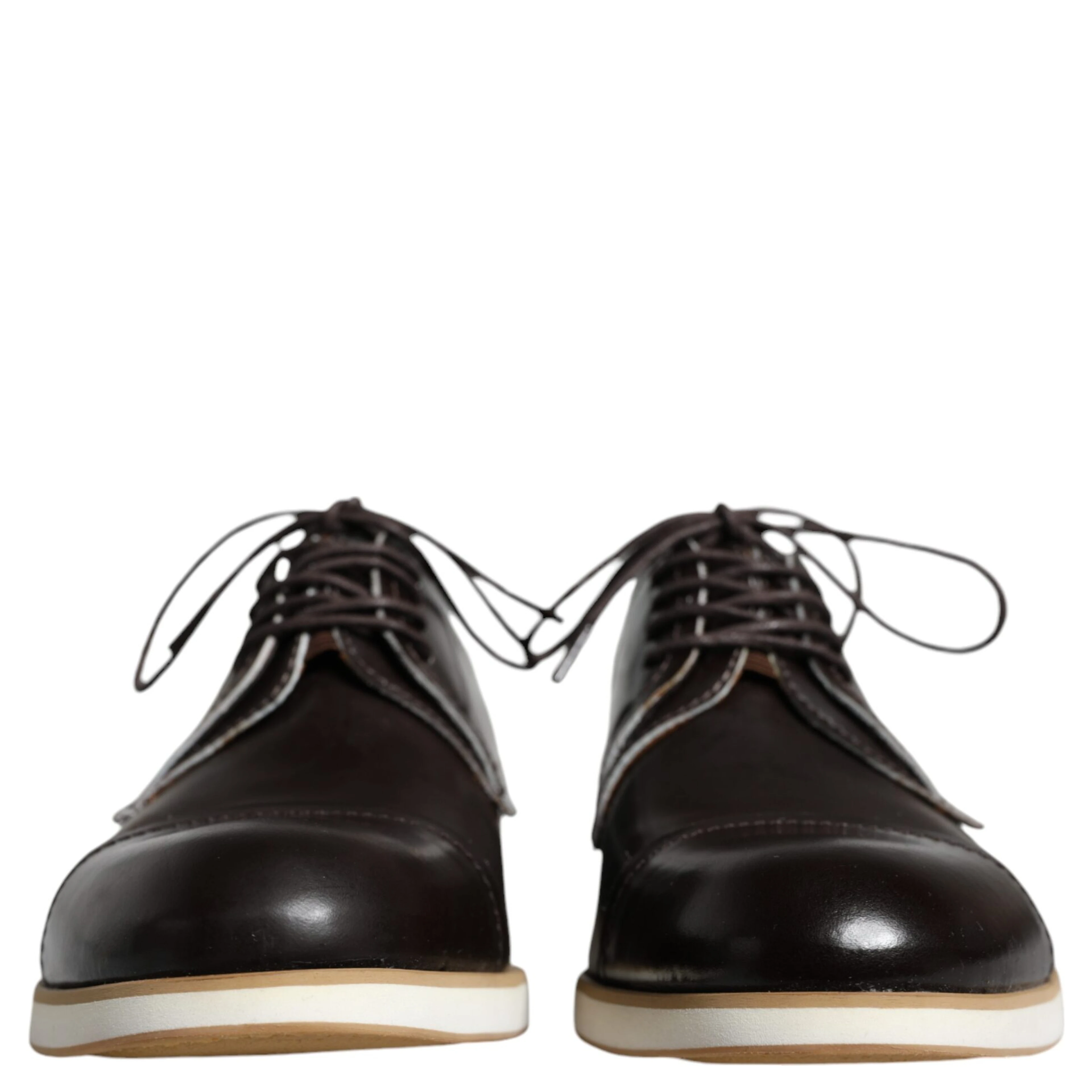 Black White Leather Lace Up Men Dress Formal Shoes