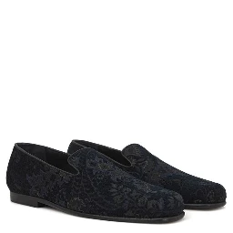 Blue Leather Slip-On Loafers