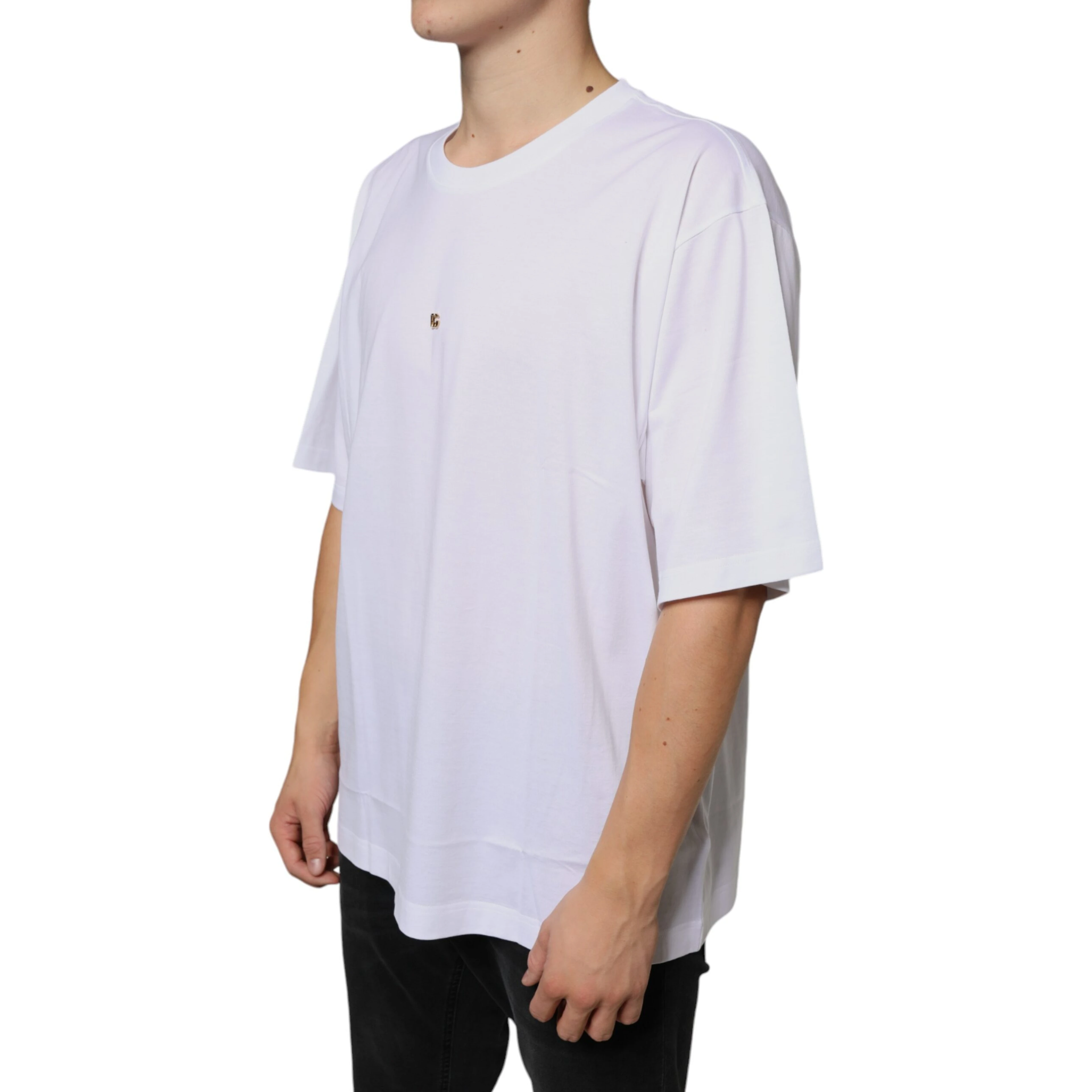 White Metal DG Logo Cotton Short Sleeves T-shirt