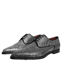 Silver Polyurethane Derby Formal Dress Shoes